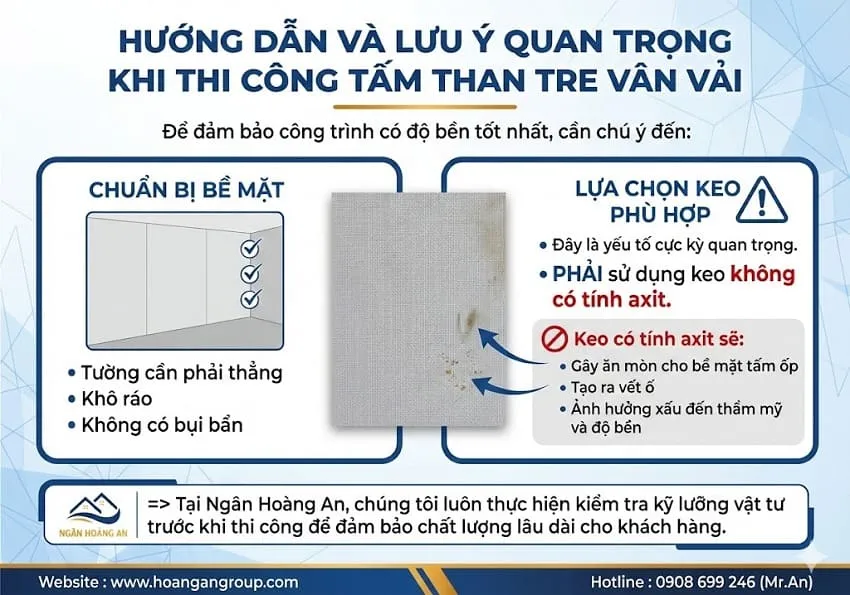 Hướng Dẫn và Lưu Ý Quan Trọng Khi Thi Công Tấm Than Tre Vân Vải