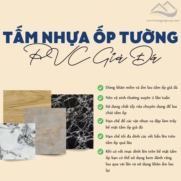 Hướng Dẫn Vệ Sinh Tấm Nhựa Ốp Tường PVC Giả Vân Đá Đúng Cách