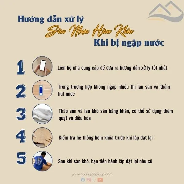Hướng Dẫn Xử Lý Khi Sàn Nhựa Hèm Khóa Bị Ngập Nước