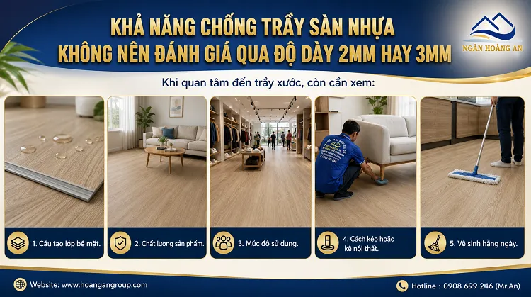 Khả Năng Chống Trầy Sàn Nhựa Không Nên Đánh Giá Qua Độ Dày 2mm Hay 3mm Khả Năng Chống Trầy Sàn Nhựa Không Nên Đánh Giá Qua Độ Dày 2mm Hay 3mm