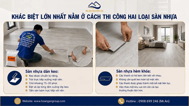 Khác Biệt Lớn Nhất Nằm Ở Cách Thi Công Hai Loại Sàn Nhựa Khác Biệt Lớn Nhất Nằm Ở Cách Thi Công Hai Loại Sàn Nhựa