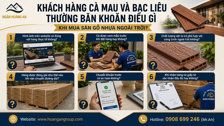 Khách Hàng Cà Mau Và Bạc Liêu Thường Băn Khoăn Điều Gì Khi Mua Sàn Gỗ Nhựa Ngoài Trời?