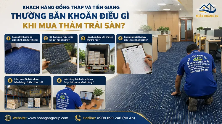 Khách Hàng Đồng Tháp Và Tiền Giang Thường Băn Khoăn Điều Gì Khi Mua Thảm Trải Sàn?