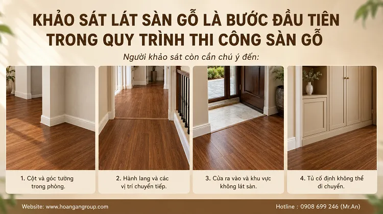 Khảo Sát Lát Sàn Gỗ Là Bước Đầu Tiên Trong Quy Trình Thi Công Sàn Gỗ