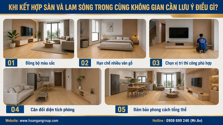 Khi Kết Hợp Sàn Và Lam Sóng Trong Cùng Không Gian Cần Lưu Ý Điều Gì? Khi Kết Hợp Sàn Và Lam Sóng Trong Cùng Không Gian Cần Lưu Ý Điều Gì?