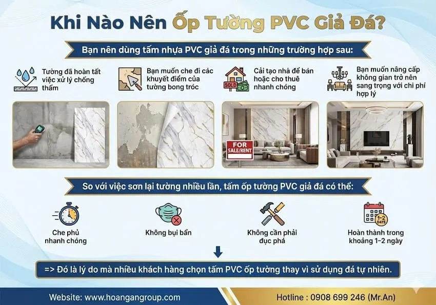 Khi Nào Nên Ốp Tường PVC Giả Đá?