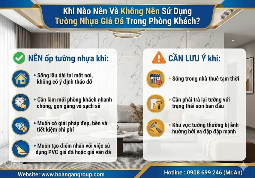 Khi Nào Nên Và Không Nên Sử Dụng Tường Nhựa Giả Đá Trong Phòng Khách? Khi Nào Nên Và Không Nên Sử Dụng Tường Nhựa Giả Đá Trong Phòng Khách?