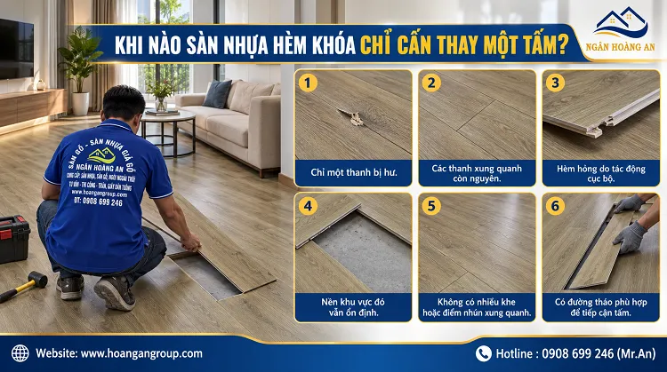 Khi Nào Sàn Nhựa Hèm Khóa Chỉ Cần Thay Một Tấm? Khi Nào Sàn Nhựa Hèm Khóa Chỉ Cần Thay Một Tấm?