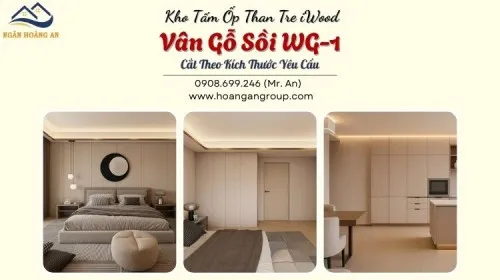 Kho Tấm Ốp Than Tre iWood Vân Gỗ Sồi WG-1 Cắt Theo Kích Thước Yêu Cầu