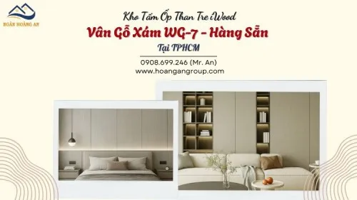Kho Tấm Ốp Than Tre iWood Vân Gỗ Xám WG-7 - Hàng Sẵn Tại TPHCM