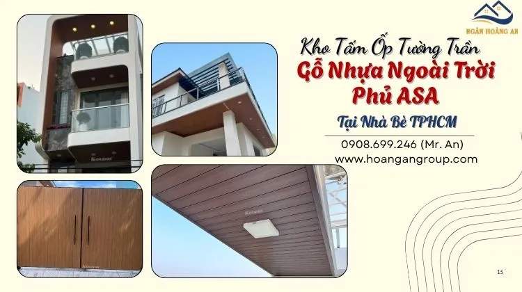 Kho Tấm Ốp Tường Trần Gỗ Nhựa Ngoài Trời Phủ ASA