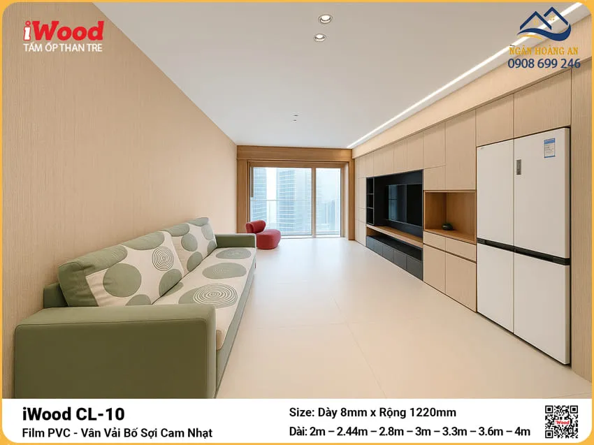 Kho Tấm Than Tre iWood CL-10 Vân Vải Bố Cắt Theo Yêu Cầu Kho Tấm Than Tre iWood CL-10 Vân Vải Bố Cắt Theo Yêu Cầu