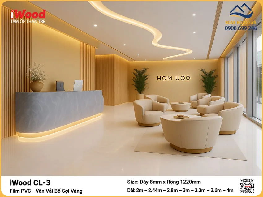 Kho Tấm Than Tre iWood CL-3 Vân Vải Bố Cắt Theo Yêu Cầu