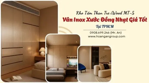 Kho Tấm Than Tre iWood MT-5 Vân Inox Xước Đồng Nhạt Giá Tốt Tại TPHCM