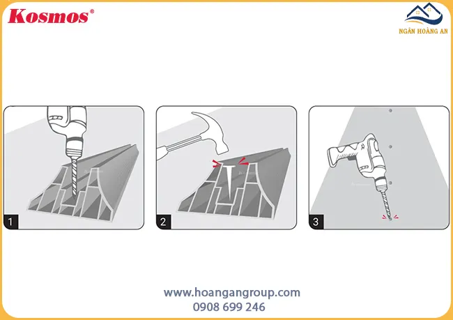 Khoan Mồi Lên Chân Đế Vách Ngăn Và Vị Trí Cần Lắp Đặt Khoan Mồi Lên Chân Đế Vách Ngăn Và Vị Trí Cần Lắp Đặt