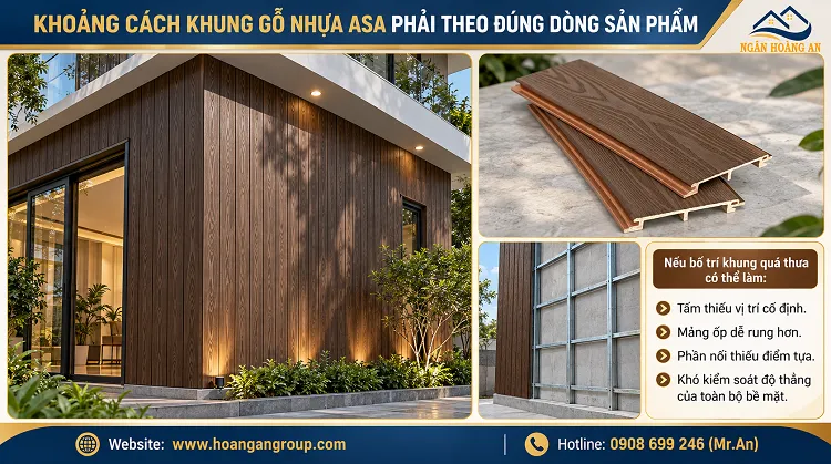 Khoảng Cách Khung Gỗ Nhựa ASA Phải Theo Đúng Dòng Sản Phẩm