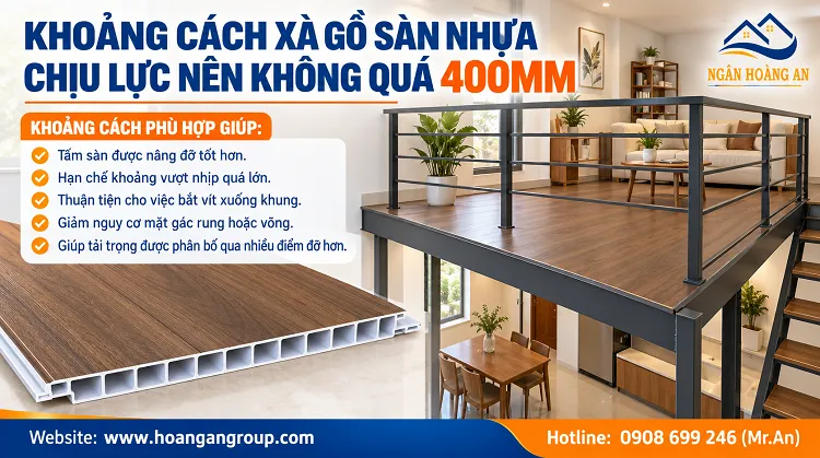 Khoảng Cách Xà Gồ Sàn Nhựa Chịu Lực Nên Không Quá 400mm