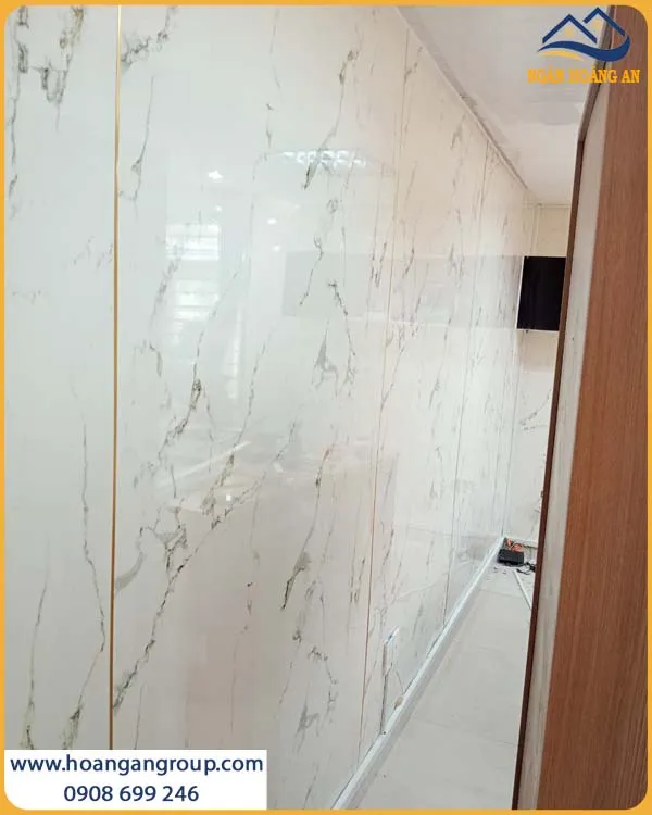 Hình Ảnh Ốp Tường Công Ty PVC Giả Đá Sau Hoàn Thiện