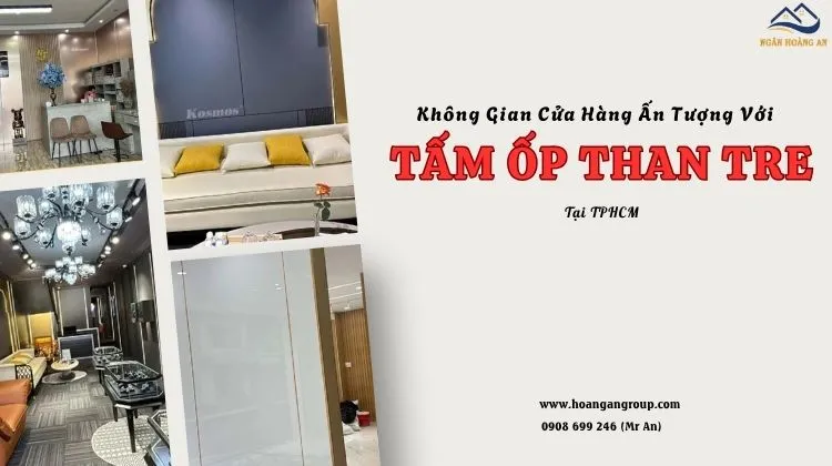 Không Gian Cửa Hàng Ấn Tượng Với Tấm Ốp Than Tre Tại TPHCM
