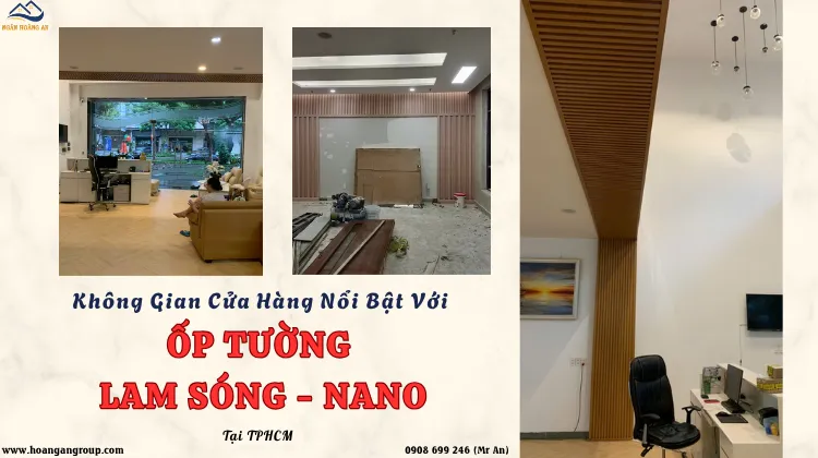 Không Gian Cửa Hàng Nổi Bật Với Ốp Tường Lam Sóng Tại TPHCM