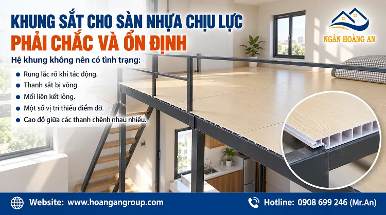 Khung Sắt Cho Sàn Nhựa Chịu Lực Phải Chắc Và Ổn Định