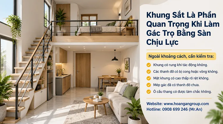 Khung Sắt Là Phần Quan Trọng Khi Làm Gác Trọ Bằng Sàn Chịu Lực