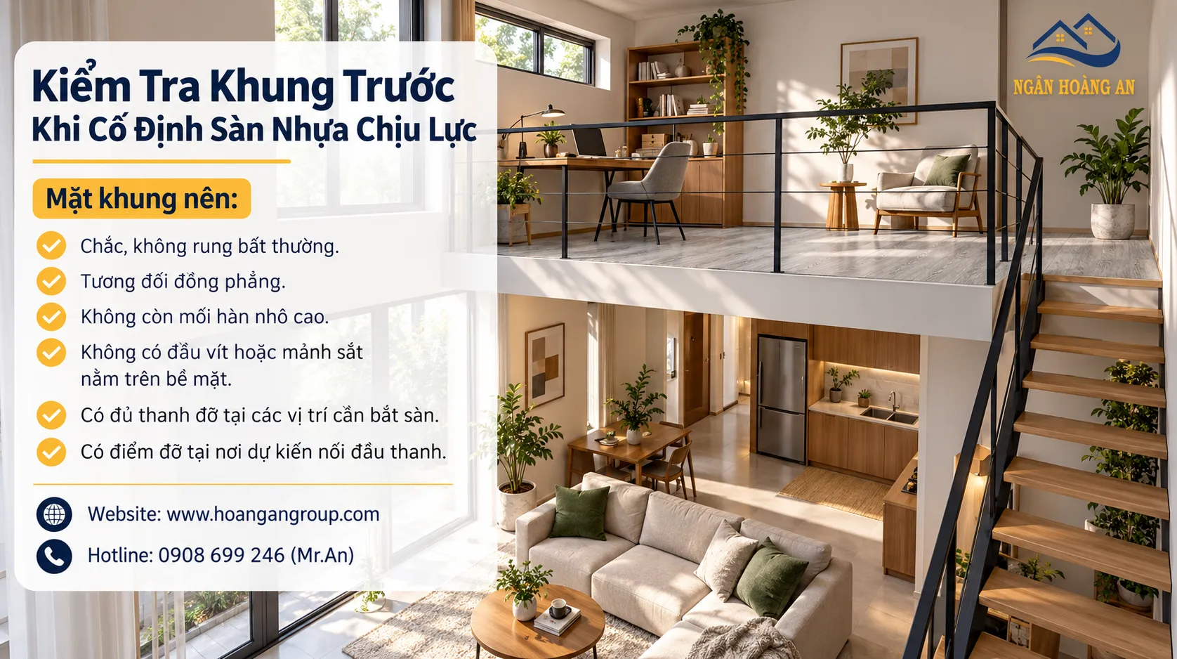Kiểm Tra Khung Trước Khi Cố Định Sàn Nhựa Chịu Lực