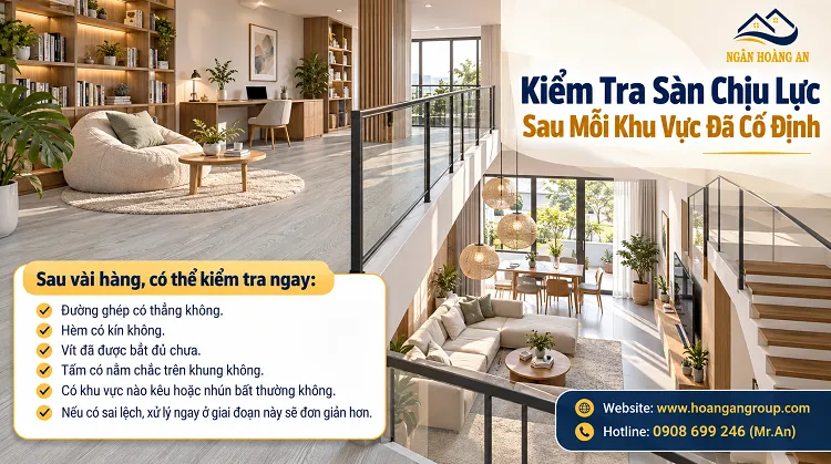 Kiểm Tra Sàn Chịu Lực Sau Mỗi Khu Vực Đã Cố Định