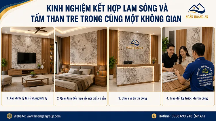 Kinh Nghiệm Kết Hợp Lam Sóng Và Tấm Than Tre Trong Cùng Một Không Gian