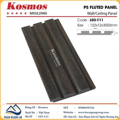 Tấm Nhựa Ốp Tường Lam 3 Sóng Hàn Quốc Kosmos L03-111