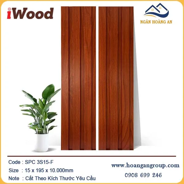 Tấm Nhựa Ốp Tường Lam 3 Sóng Giả Gỗ iWood 3S15-F