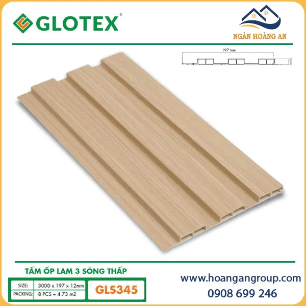 Tấm Nhựa Lam 3 Sóng Thấp Giả Vân Gỗ Glotex GLS345 Tấm Nhựa Lam 3 Sóng Thấp Giả Vân Gỗ Glotex GLS345