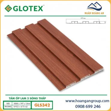 Lam 3 Sóng Thấp Ốp Tường Nhựa Giả Gỗ Glotex GLS342