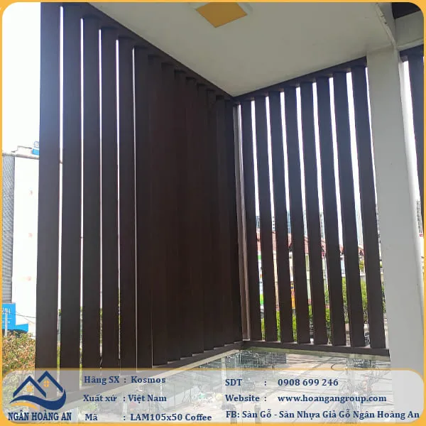 Thi Công Lam Che Nắng Gỗ Nhựa Ngoài Trời Kosmos 105x50 Tại Quận 12 Thi Công Lam Che Nắng Gỗ Nhựa Ngoài Trời Kosmos 105x50 Tại Quận 12