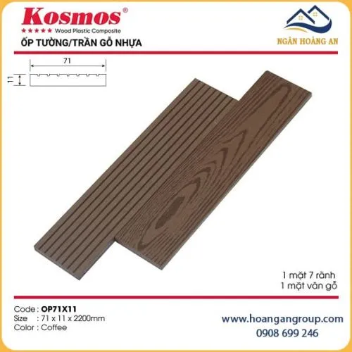 Thanh Lam Đa Năng Gỗ Nhựa Ngoài Trời Kosmos OP71X11 Coffee