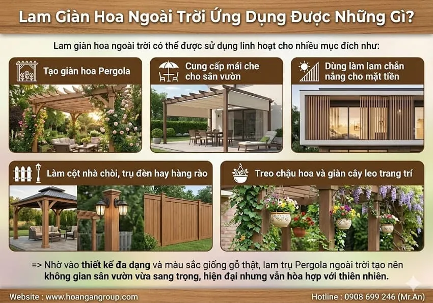 Lam Giàn Hoa Ngoài Trời Ứng Dụng Được Những Gì?