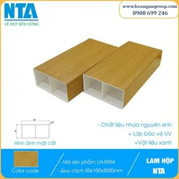 Thanh Lam Trang Trí Nhựa Giả Gỗ NTA 50X100 LH-8594