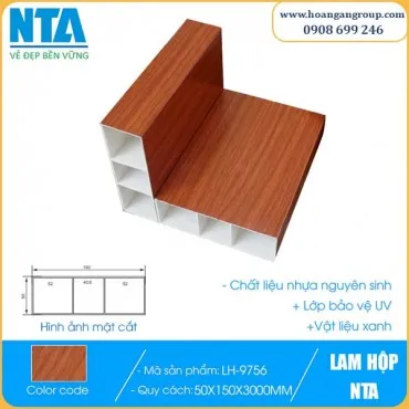 Thanh Lam Trang Trí Nhựa Giả Gỗ NTA 50X150 LH-9756