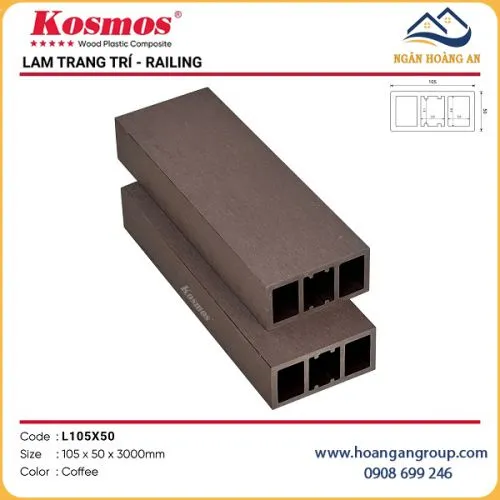 Thanh Lam Gỗ Nhựa Ngoài Trời Kosmos L105x50 Coffee