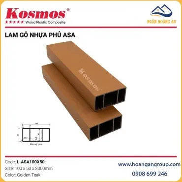 Lam Hộp Gỗ Nhựa Ngoài Trời Phủ ASA Kosmos L-ASA100X50 Golden Teak