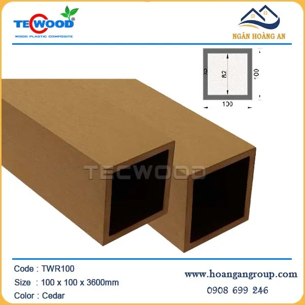 Thanh Lam Hộp Gỗ Nhựa Ngoài Trời TecWood TWR100 Cedar