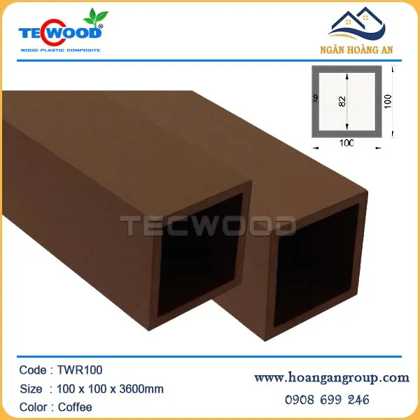 Thanh Lam Hộp Gỗ Nhựa Ngoài Trời TecWood TWR100 Coffee