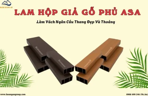 Lam Hộp Nhựa Giả Gỗ ASA Làm Vách Ngăn Cầu Thang Đẹp Và Thoáng