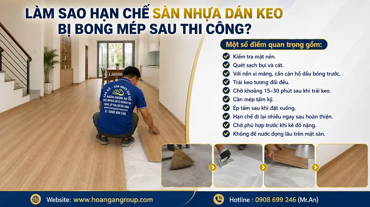 Làm Sao Hạn Chế Sàn Nhựa Dán Keo Bị Bong Mép Sau Thi Công?