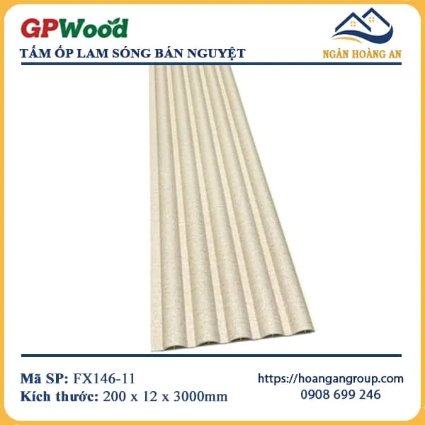 Lam Sóng Bán Nguyệt Vân Vải Vàng GPWood  FX146-11