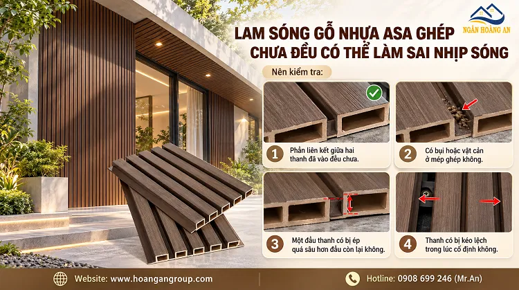 Lam Sóng Gỗ Nhựa ASA Ghép Chưa Đều Có Thể Làm Sai Nhịp Sóng
