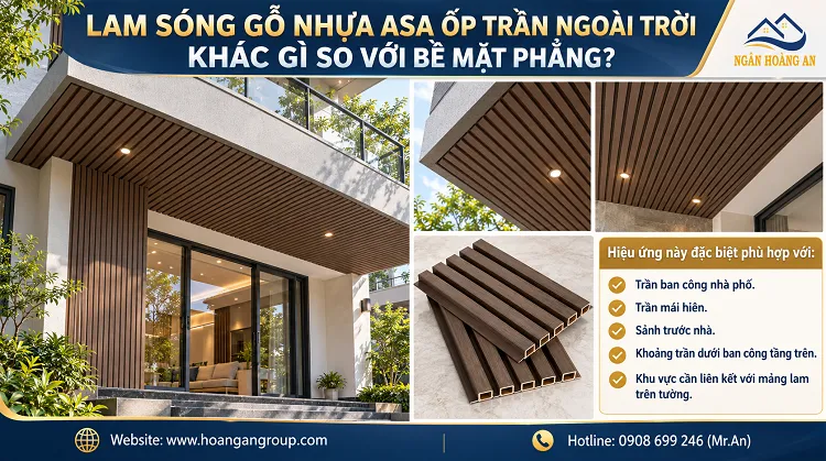 Lam Sóng Gỗ Nhựa ASA Ốp Trần Ngoài Trời Khác Gì So Với Bề Mặt Phẳng? Lam Sóng Gỗ Nhựa ASA Ốp Trần Ngoài Trời Khác Gì So Với Bề Mặt Phẳng?
