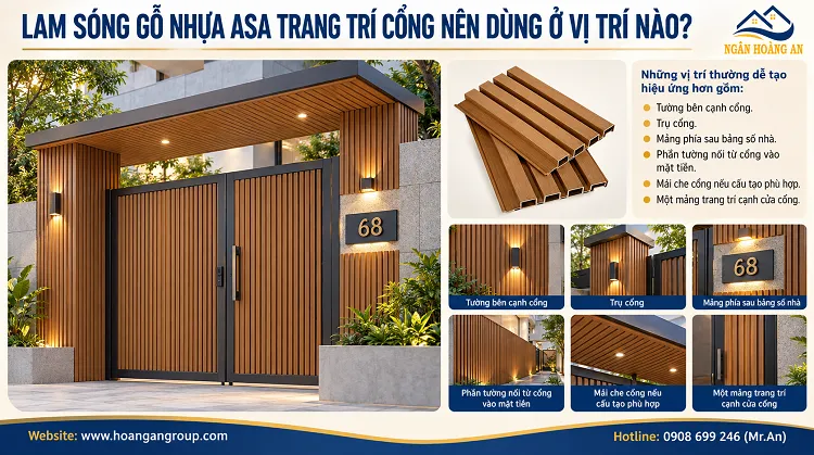 Lam Sóng Gỗ Nhựa ASA Trang Trí Cổng Nên Dùng Ở Vị Trí Nào?