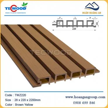Lam Sóng Gỗ Nhựa Ngoài Trời Tecwood TWZ220 Brown Yellow