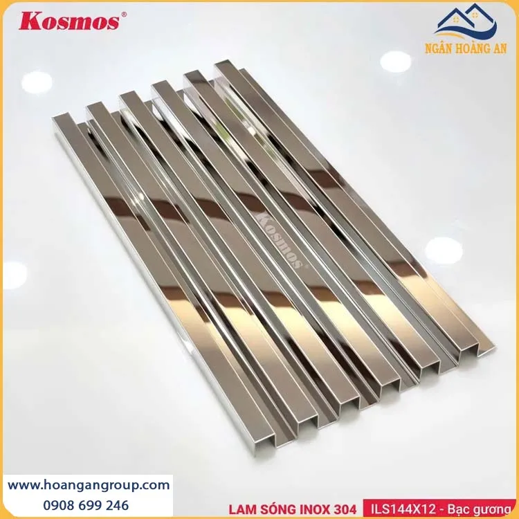Lam Sóng Inox 304 Kosmos ILS144X12-BG Bạc Gương Mạ PVD